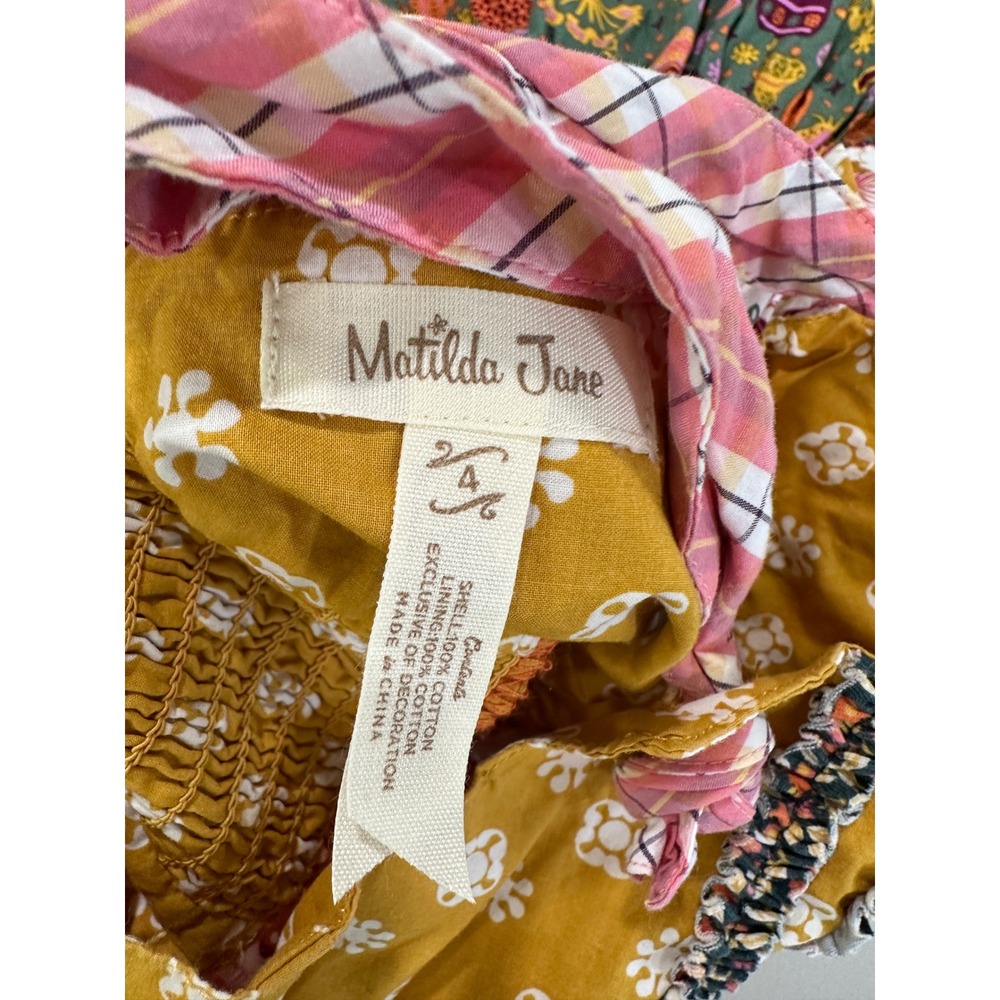 Matilda Jane Girls Dress Colorful Patchwork Tiered Ruffle Size 4 - Picture 3 of 4